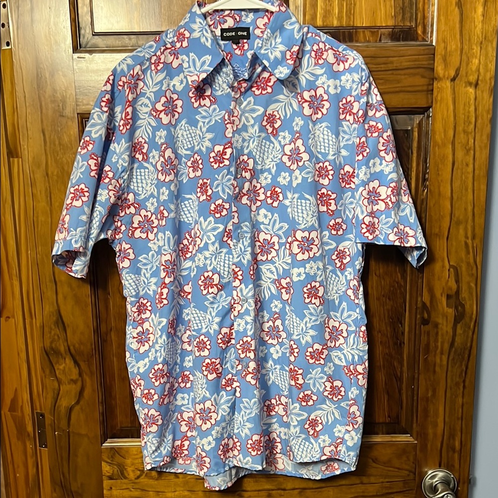 Blue Floral Men's Shirt